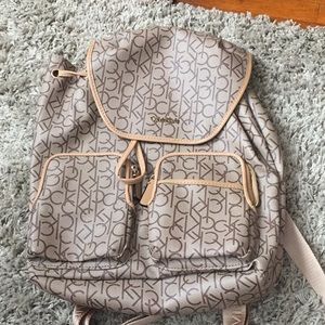 NEVER USED Tan Calvin Klein Backpack